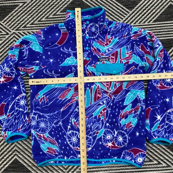 Patagonia Synchilla Harvest Moon Owls Snap-T Fleece Pullover Geometric  Jacket - Picture 5 of 5